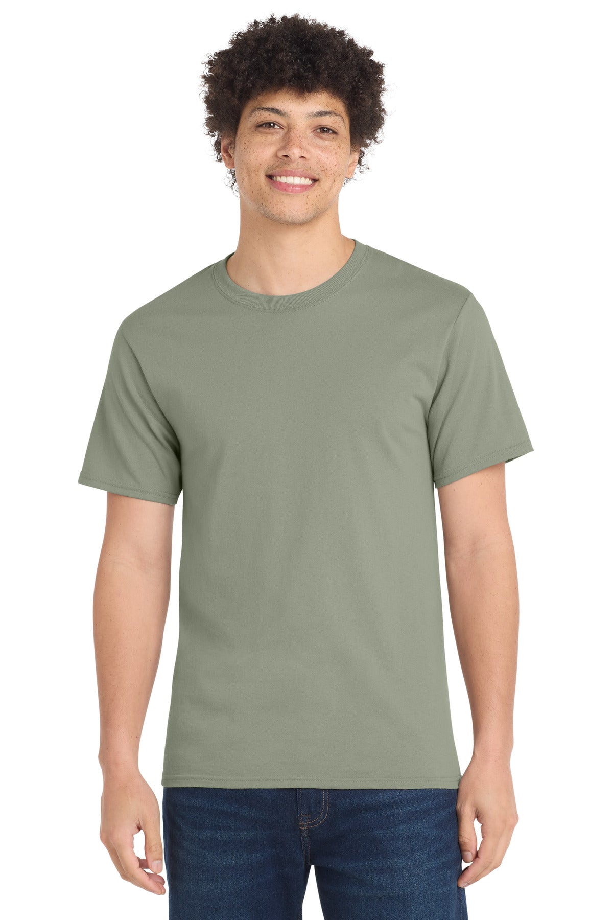 Port & Co Essential Tee - Stonewashed Green
