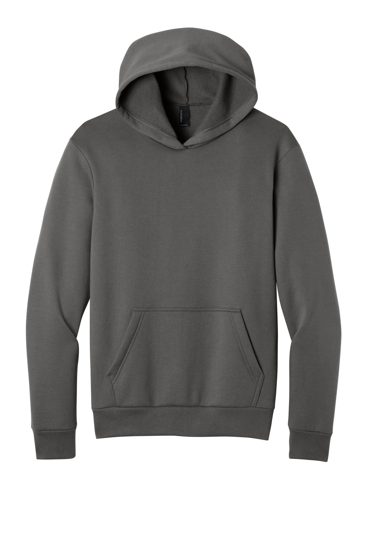 Port & Co Easy Fleece Pullover Hooded Sweatshirt - Charcoal