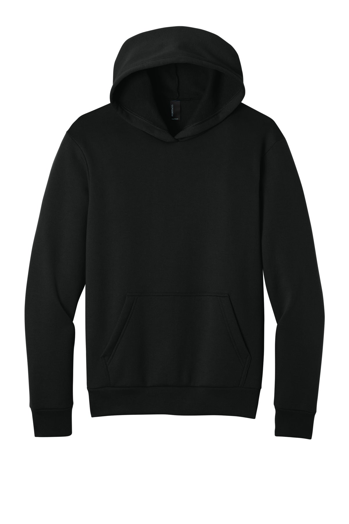 Port & Co Easy Fleece Pullover Hooded Sweatshirt - Jet Black