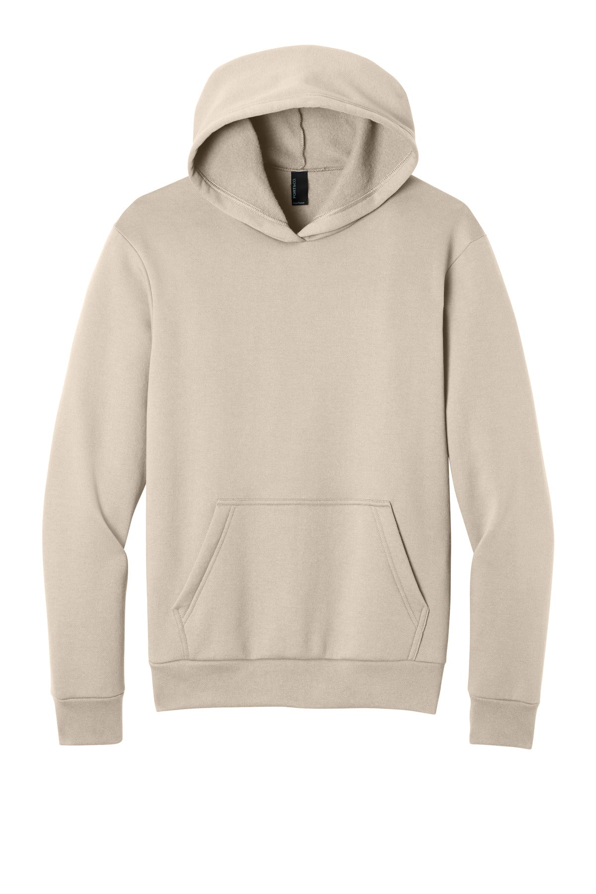 Port & Co Easy Fleece Pullover Hooded Sweatshirt - Light Sand