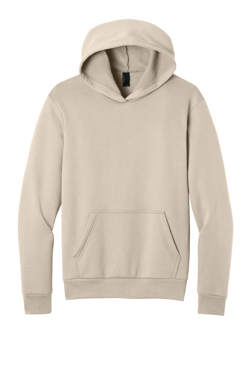 Port & Co Easy Fleece Pullover Hooded Sweatshirt - Light Sand