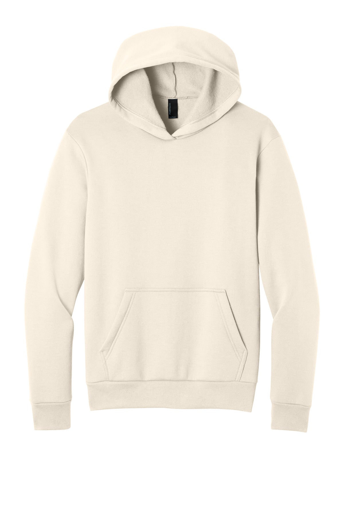 Port & Co Easy Fleece Pullover Hooded Sweatshirt - Natural