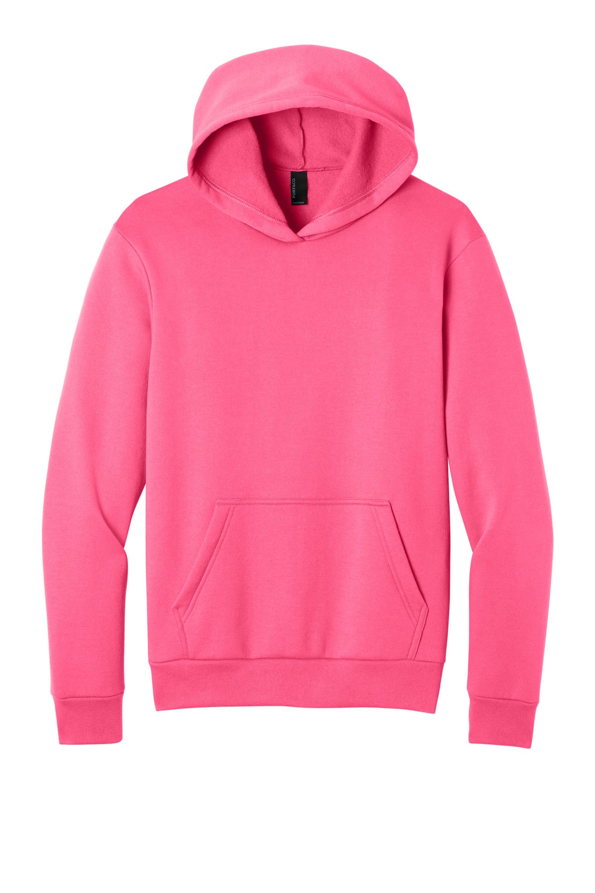 Port & Co Easy Fleece Pullover Hooded Sweatshirt - Neon Pink