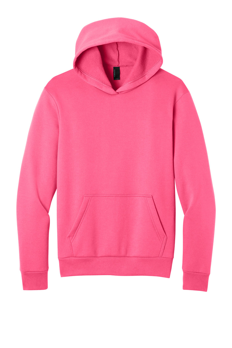 Port & Co Easy Fleece Pullover Hooded Sweatshirt - Neon Pink