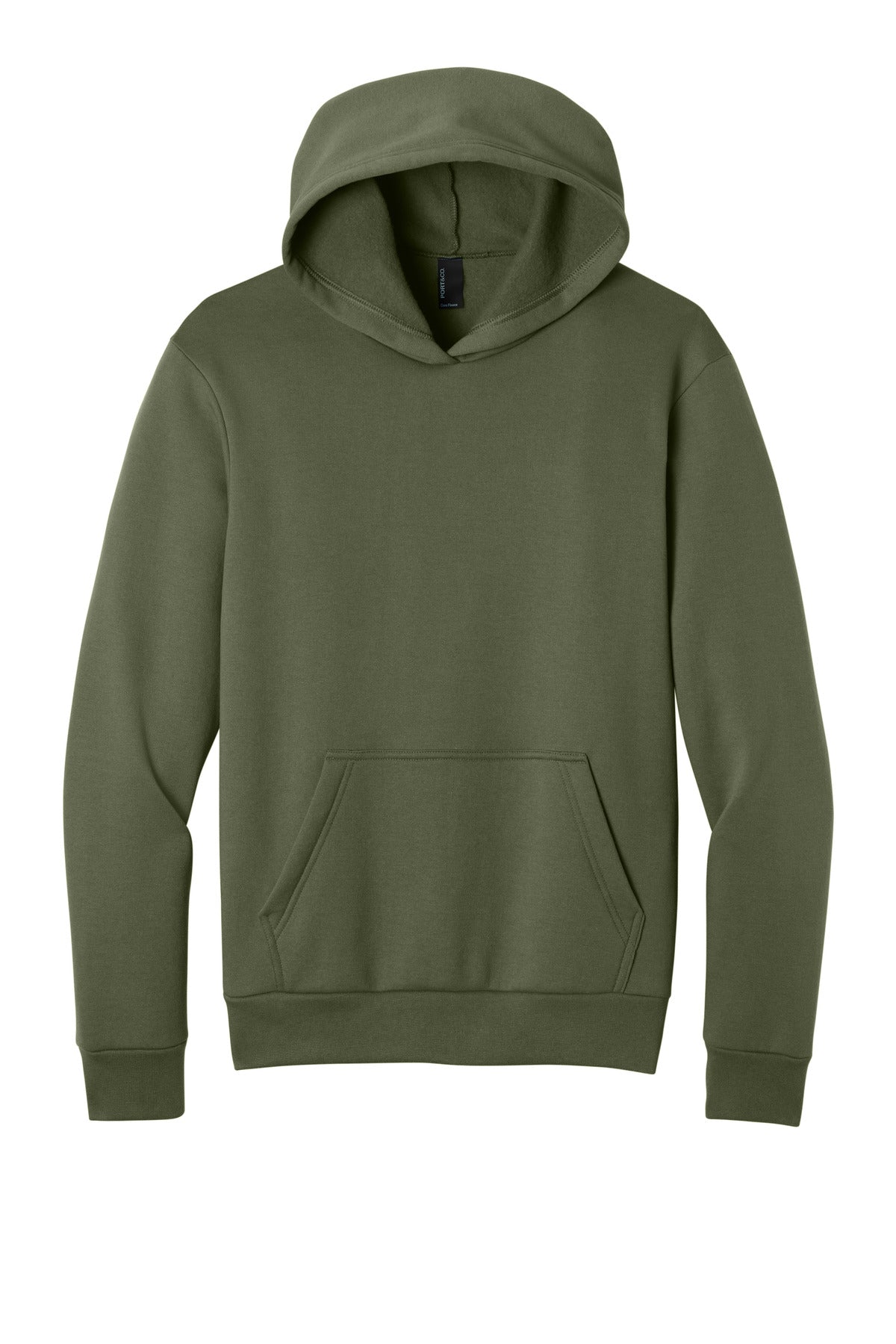 Port & Co Easy Fleece Pullover Hooded Sweatshirt - Olive Drab Green