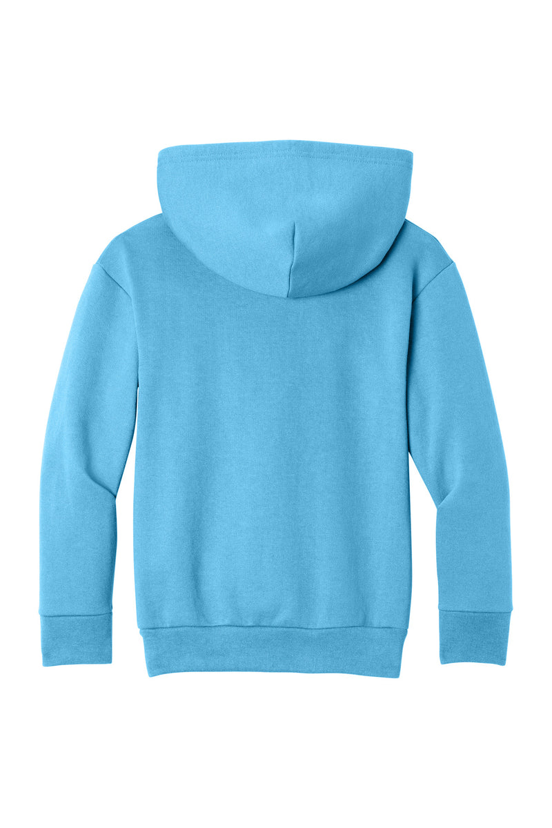 Port & Co Youth Easy Fleece Pullover Hooded Sweatshirt - Aquatic Blue