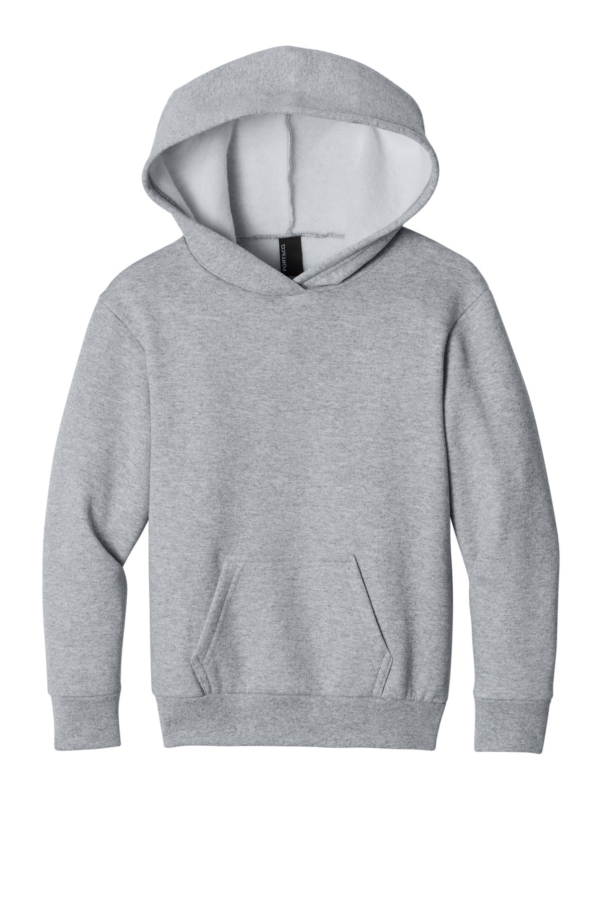 Port & Co Youth Easy Fleece Pullover Hooded Sweatshirt - Athletic Heather