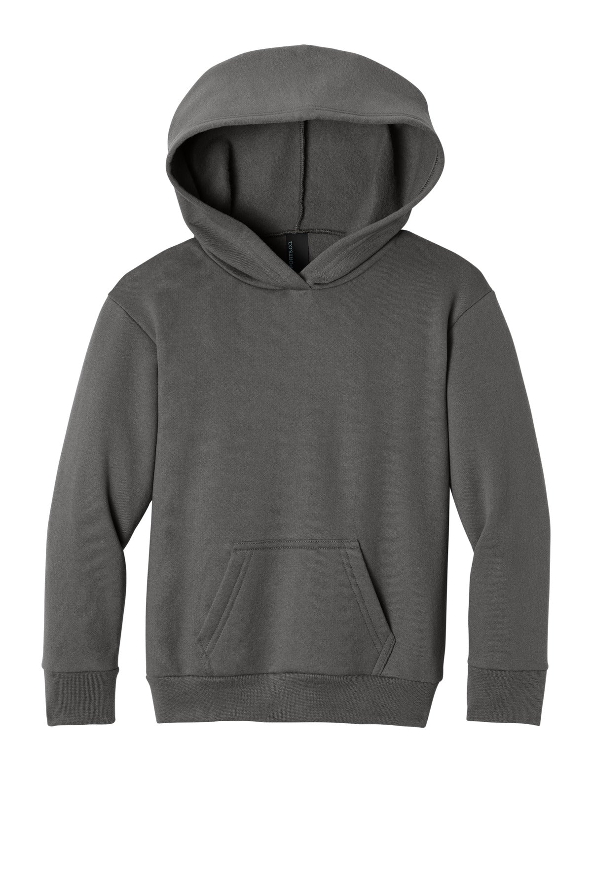 Port & Co Youth Easy Fleece Pullover Hooded Sweatshirt - Charcoal