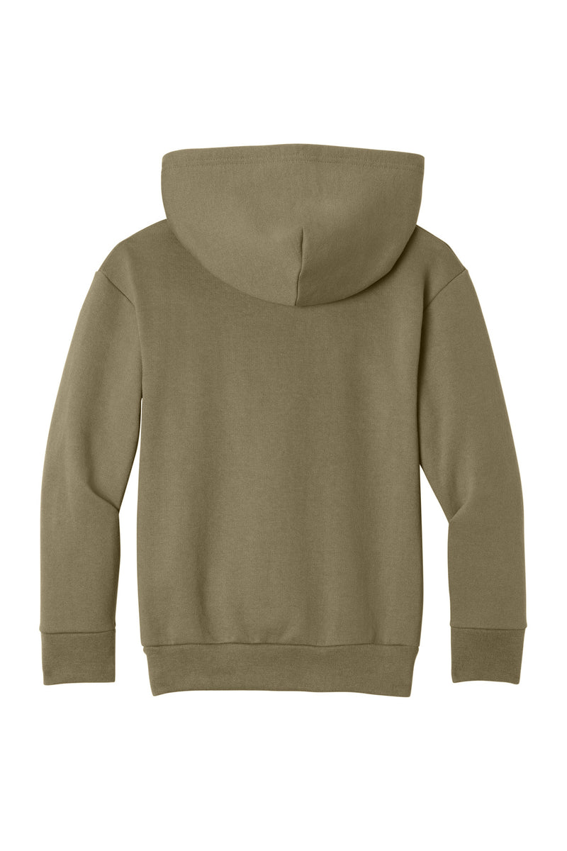 Port & Co Youth Easy Fleece Pullover Hooded Sweatshirt - Coyote Brown