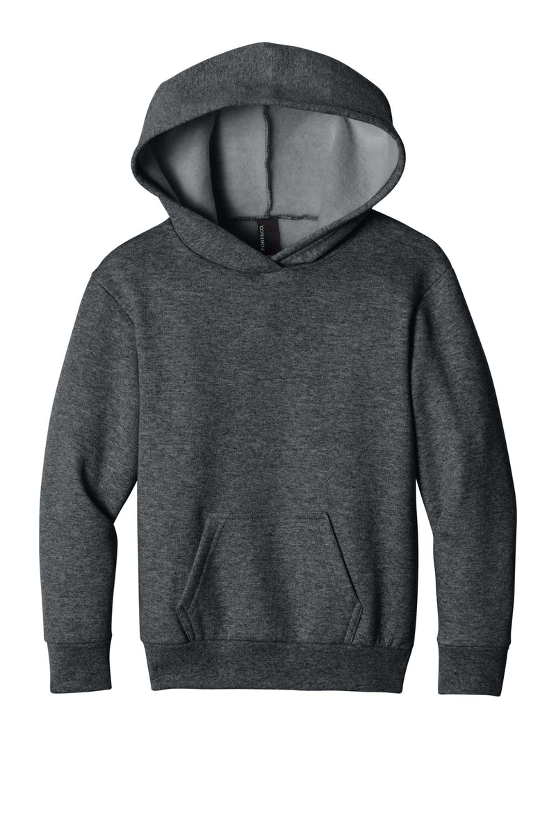 Port & Co Youth Easy Fleece Pullover Hooded Sweatshirt - Dark Heather Grey
