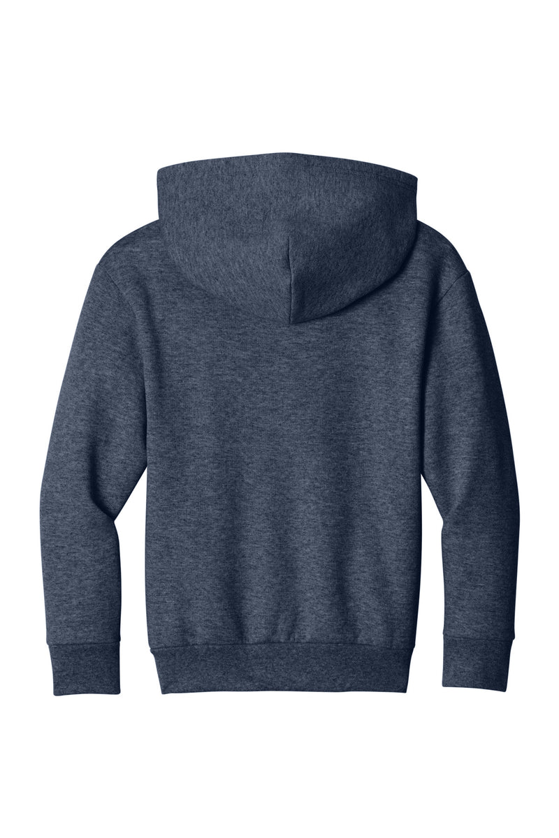 Port & Co Youth Easy Fleece Pullover Hooded Sweatshirt - Heather Navy