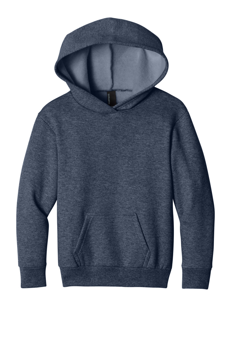 Port & Co Youth Easy Fleece Pullover Hooded Sweatshirt - Heather Navy