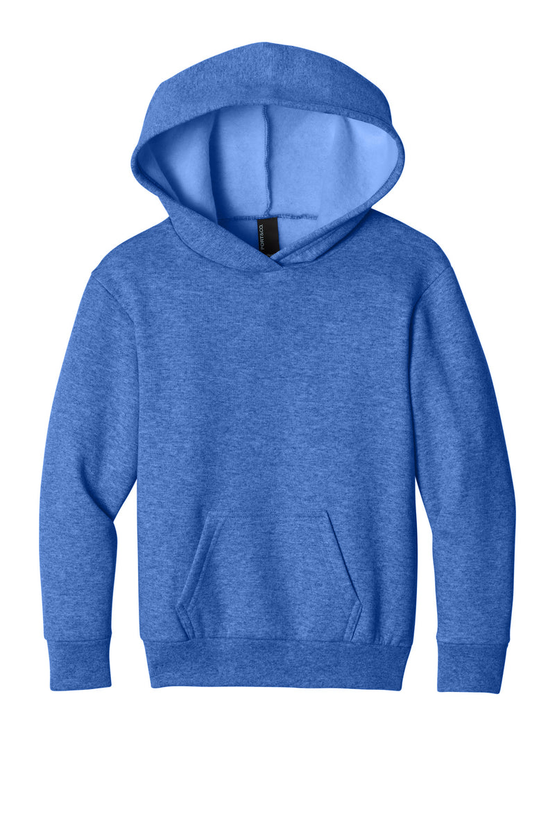 Port & Co Youth Easy Fleece Pullover Hooded Sweatshirt - Heather Royal