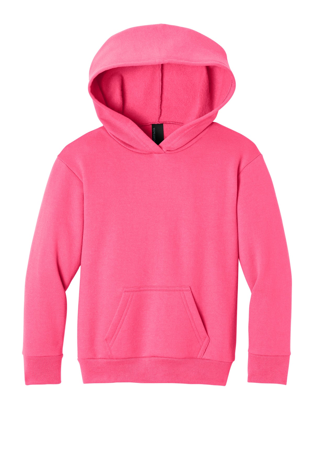 Port & Co Youth Easy Fleece Pullover Hooded Sweatshirt - Neon Pink
