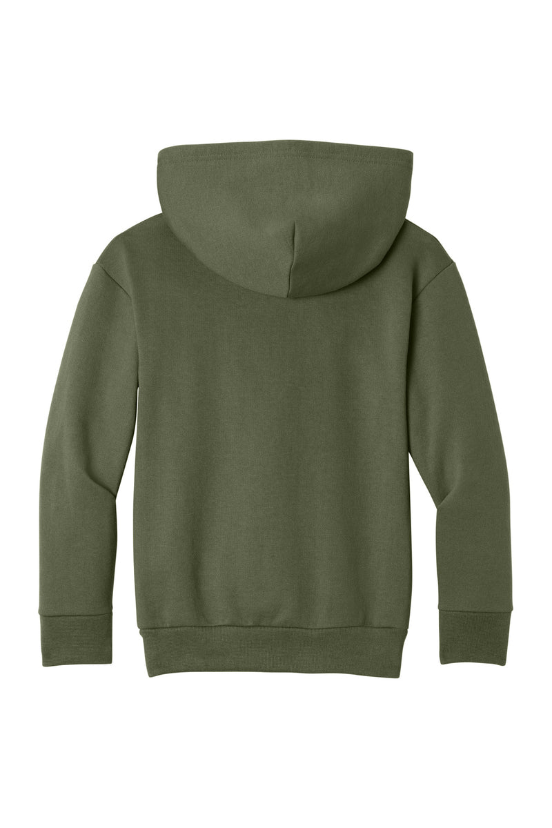 Port & Co Youth Easy Fleece Pullover Hooded Sweatshirt - Olive Drab Green