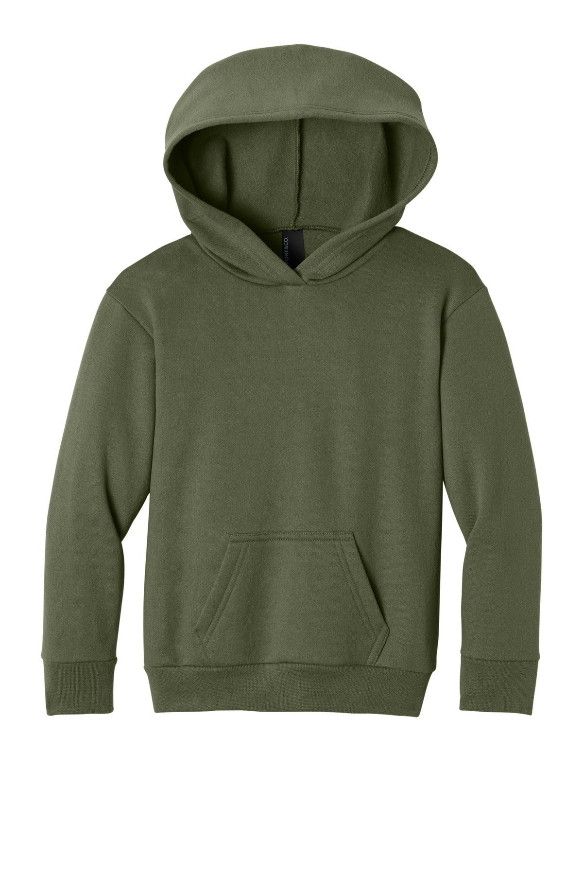 Port & Co Youth Easy Fleece Pullover Hooded Sweatshirt - Olive Drab Green