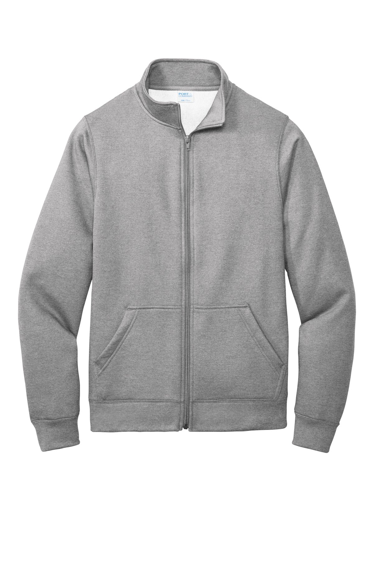 Port & Co Core Fleece Cadet Full-Zip Sweatshirt - Athletic Heather