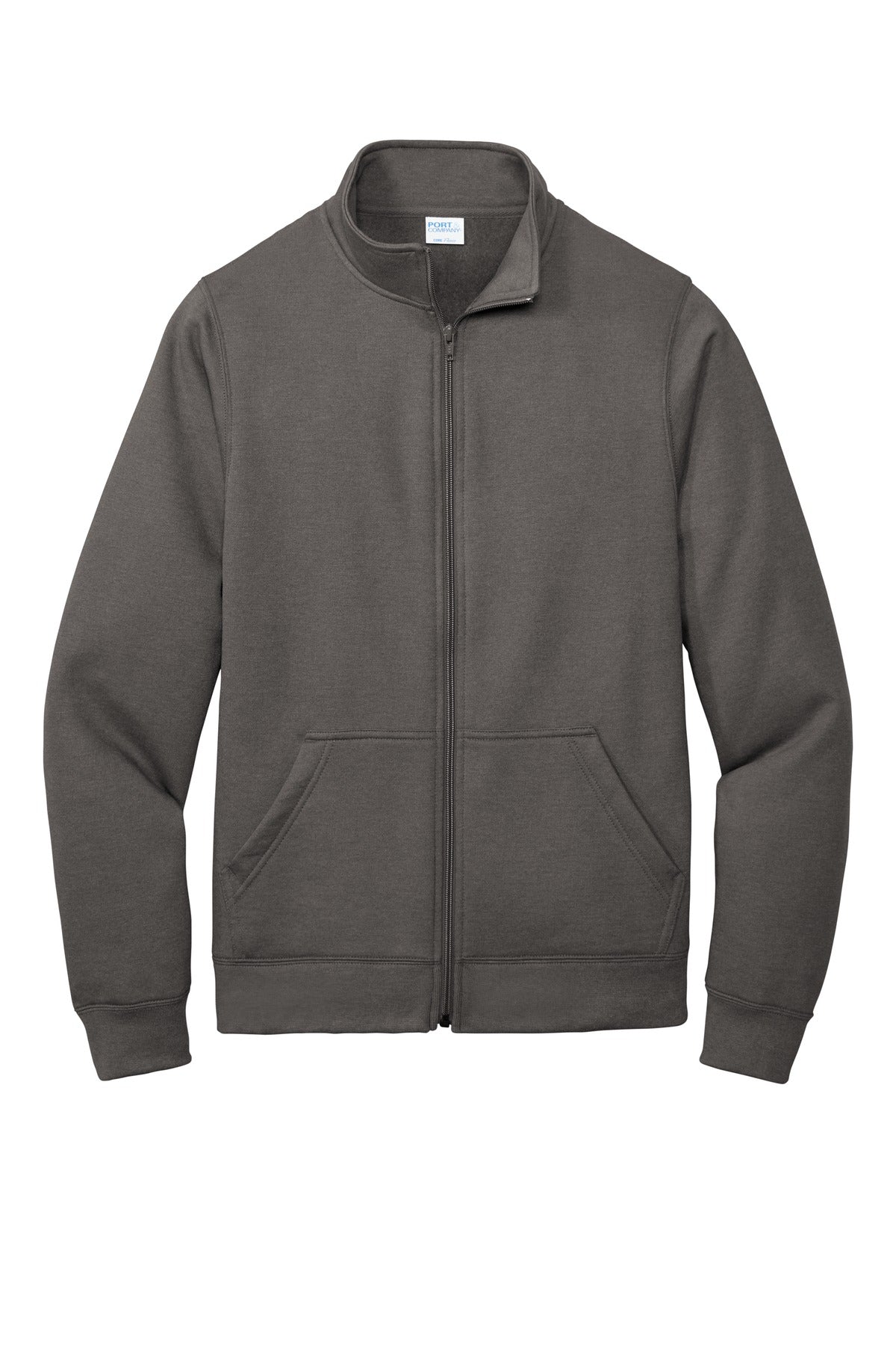 Port & Co Core Fleece Cadet Full-Zip Sweatshirt - Charcoal