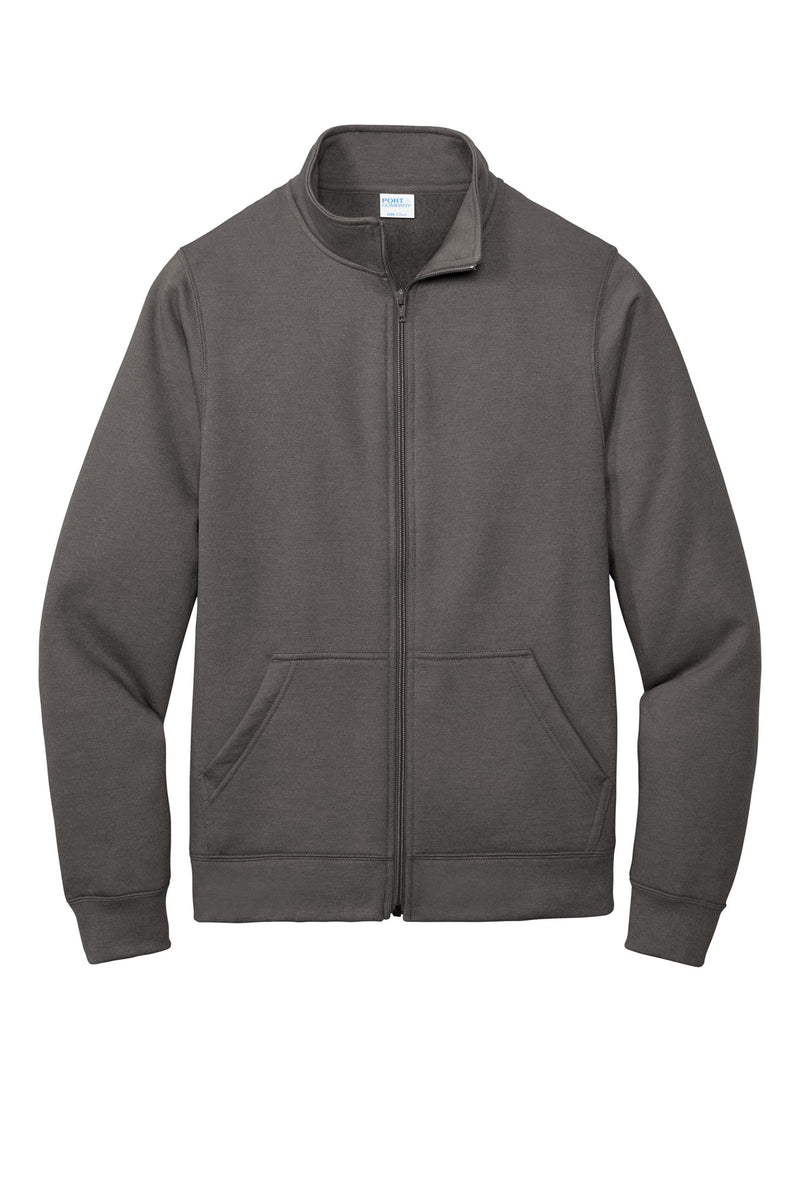 Port & Co Core Fleece Cadet Full-Zip Sweatshirt - Charcoal