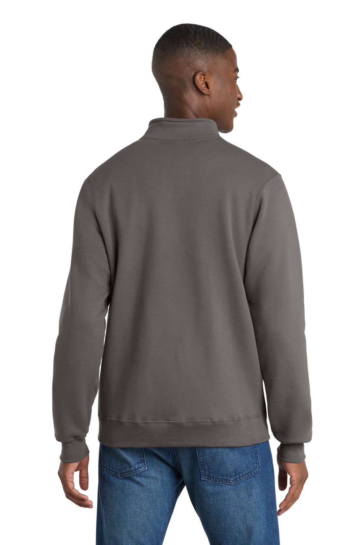 Port & Co Core Fleece Cadet Full-Zip Sweatshirt - Charcoal