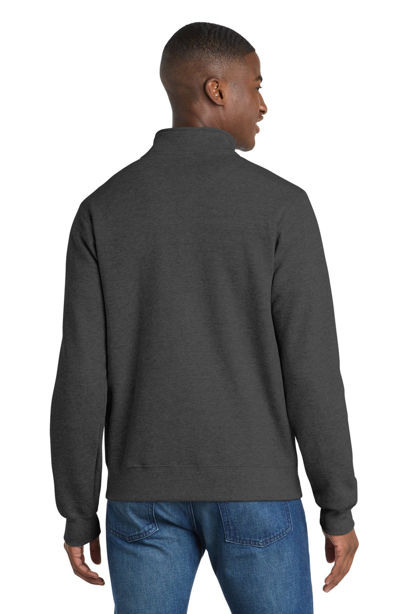 Port & Co Core Fleece Cadet Full-Zip Sweatshirt - Dark Heather Grey