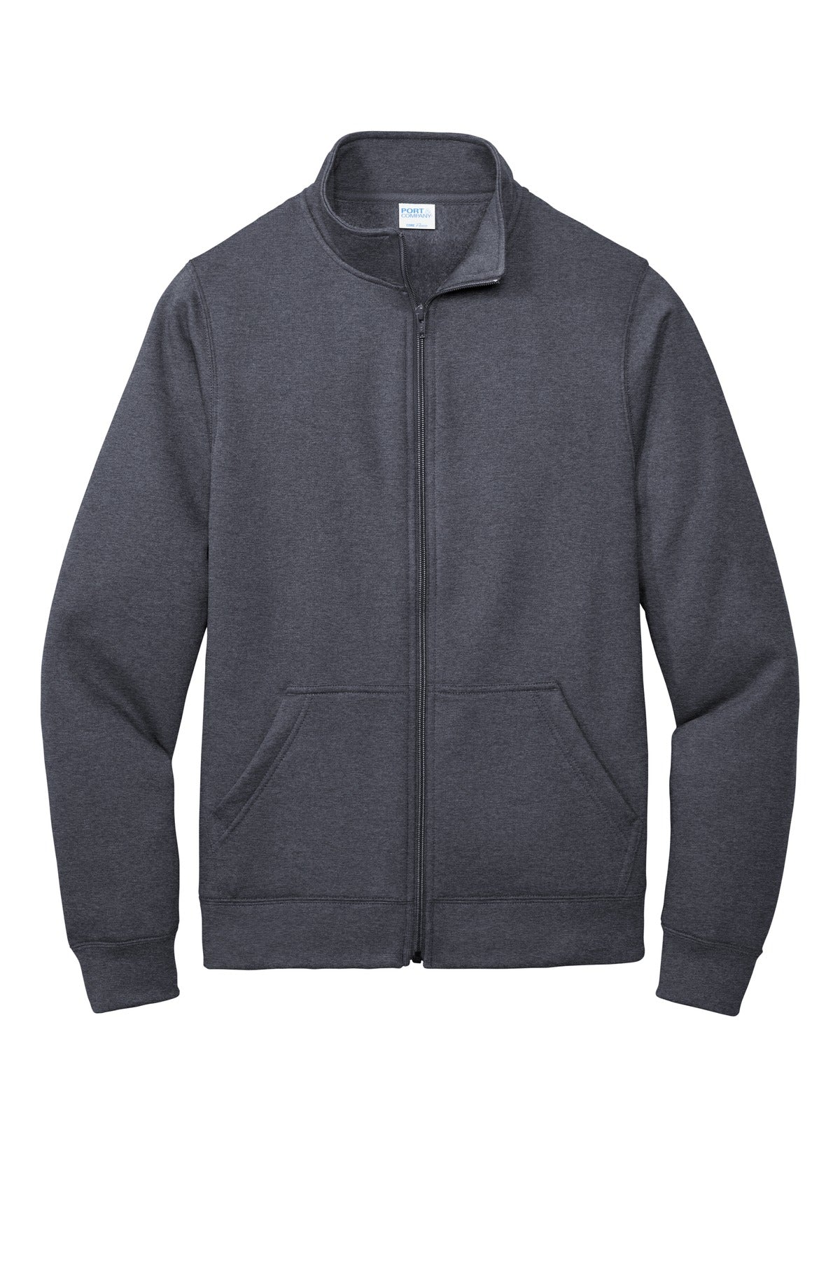 Port & Co Core Fleece Cadet Full-Zip Sweatshirt - Heather Navy