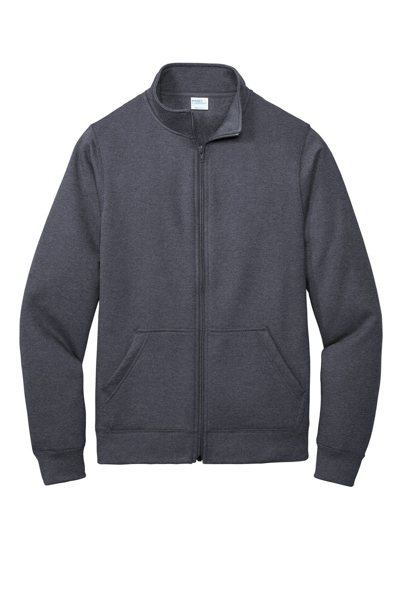 Port & Co Core Fleece Cadet Full-Zip Sweatshirt - Heather Navy