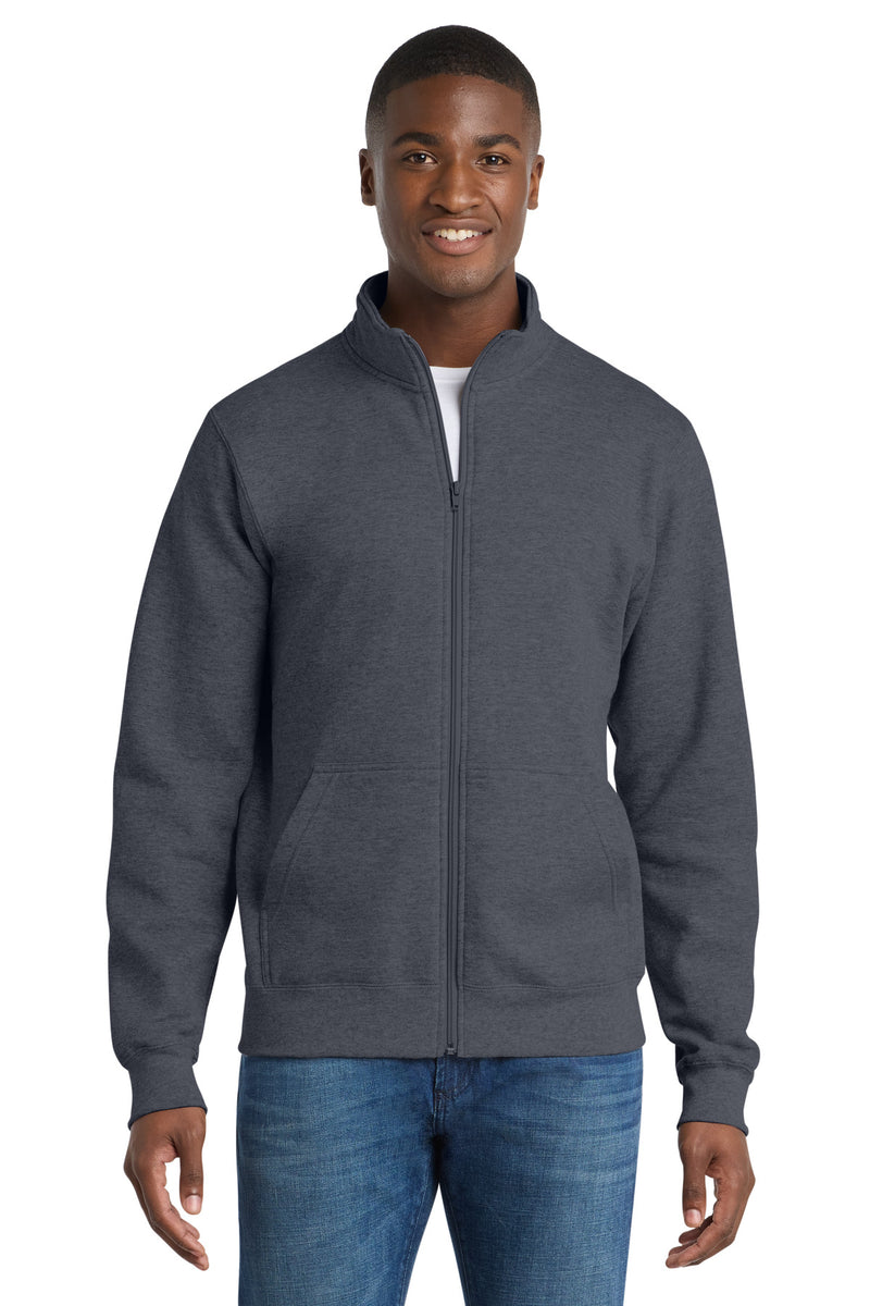 Port & Co Core Fleece Cadet Full-Zip Sweatshirt - Heather Navy
