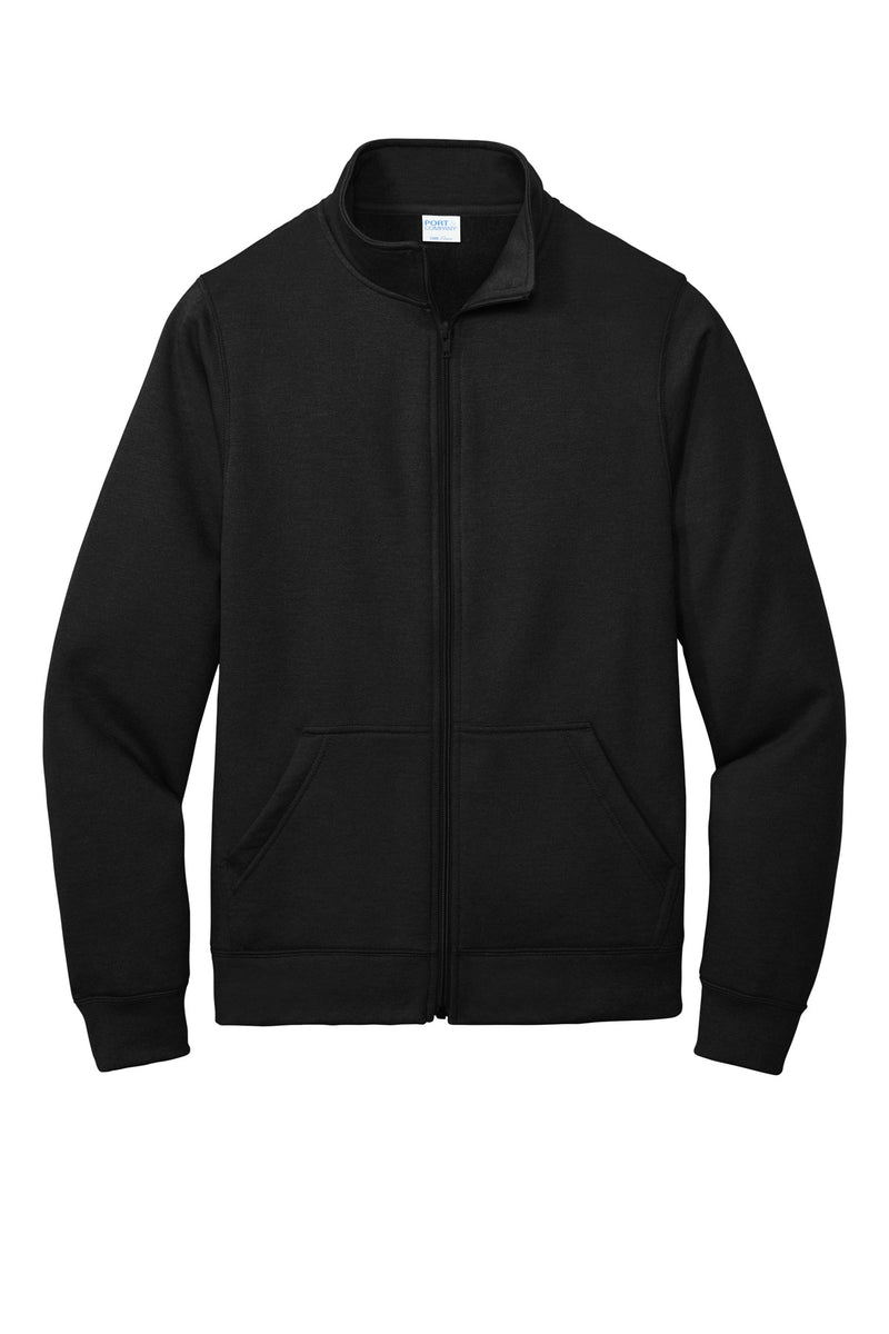 Port & Co Core Fleece Cadet Full-Zip Sweatshirt - Jet Black