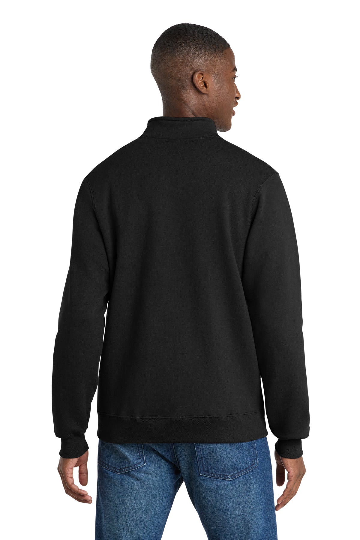 Port & Co Core Fleece Cadet Full-Zip Sweatshirt - Jet Black