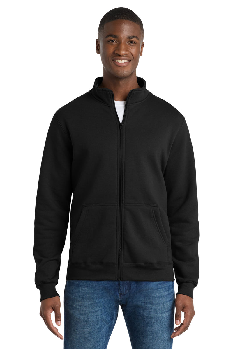 Port & Co Core Fleece Cadet Full-Zip Sweatshirt - Jet Black
