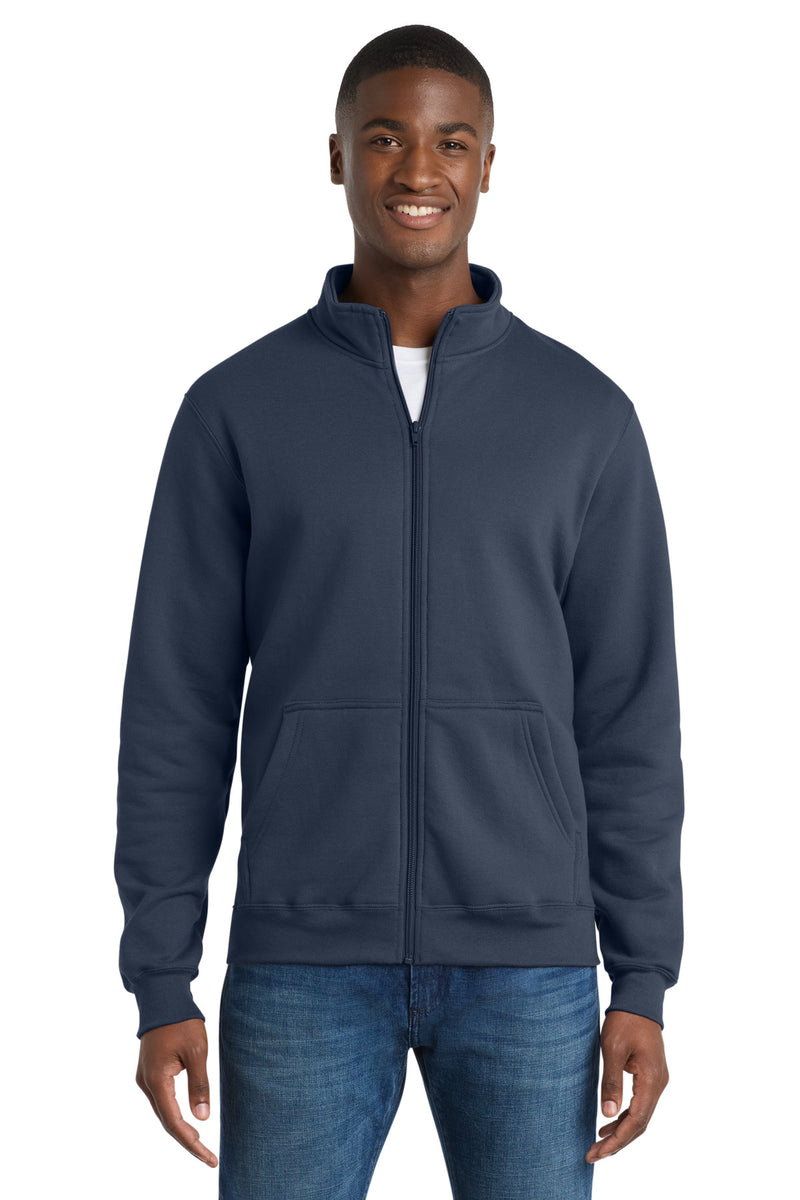Port & Co Core Fleece Cadet Full-Zip Sweatshirt - Navy