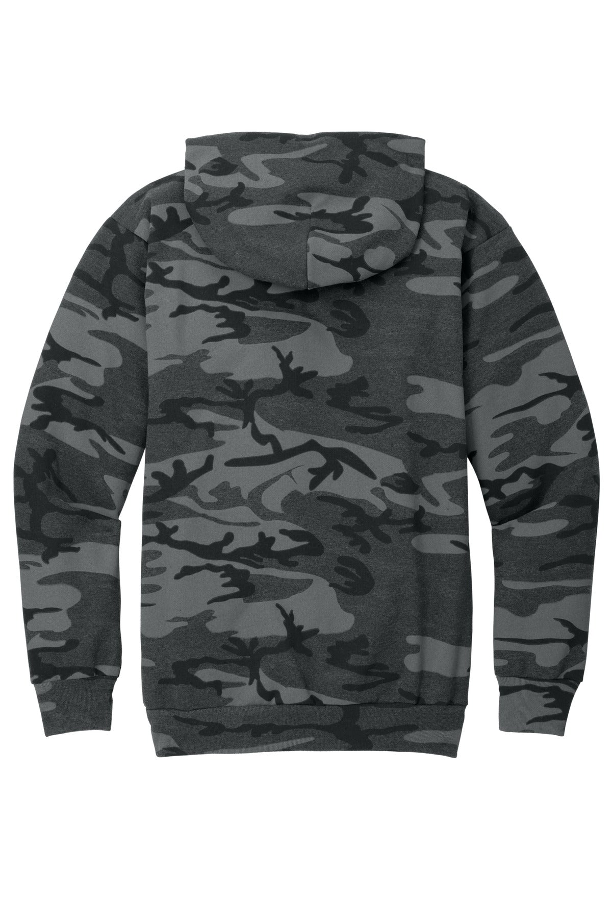 Port & Co Core Fleece Camo Pullover Hooded Sweatshirt - Black Heather Camo