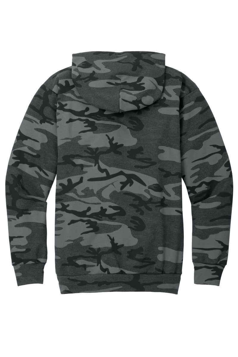 Port & Co Core Fleece Camo Pullover Hooded Sweatshirt - Black Heather Camo