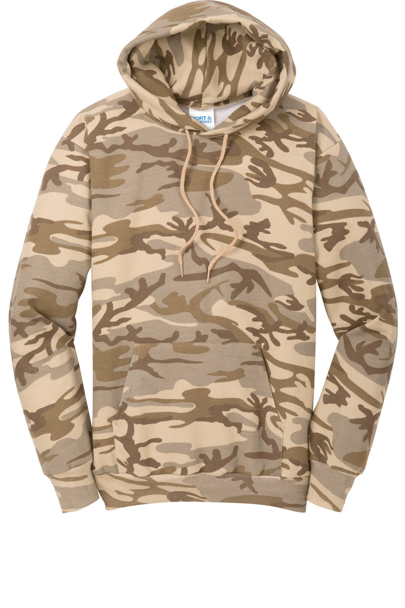 Port & Co Core Fleece Camo Pullover Hooded Sweatshirt - Desert Camo