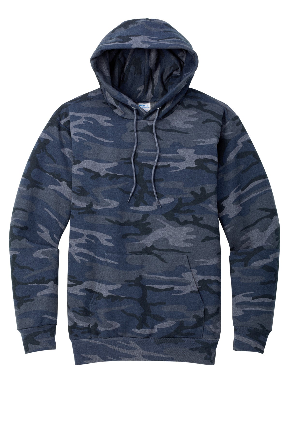 Port & Co Core Fleece Camo Pullover Hooded Sweatshirt - Heather Navy Camo