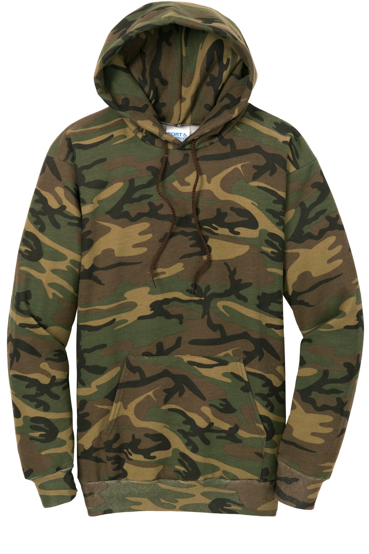 Port & Co Core Fleece Camo Pullover Hooded Sweatshirt - Military Camo