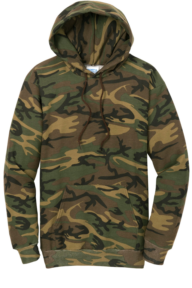 Port & Co Core Fleece Camo Pullover Hooded Sweatshirt - Military Camo