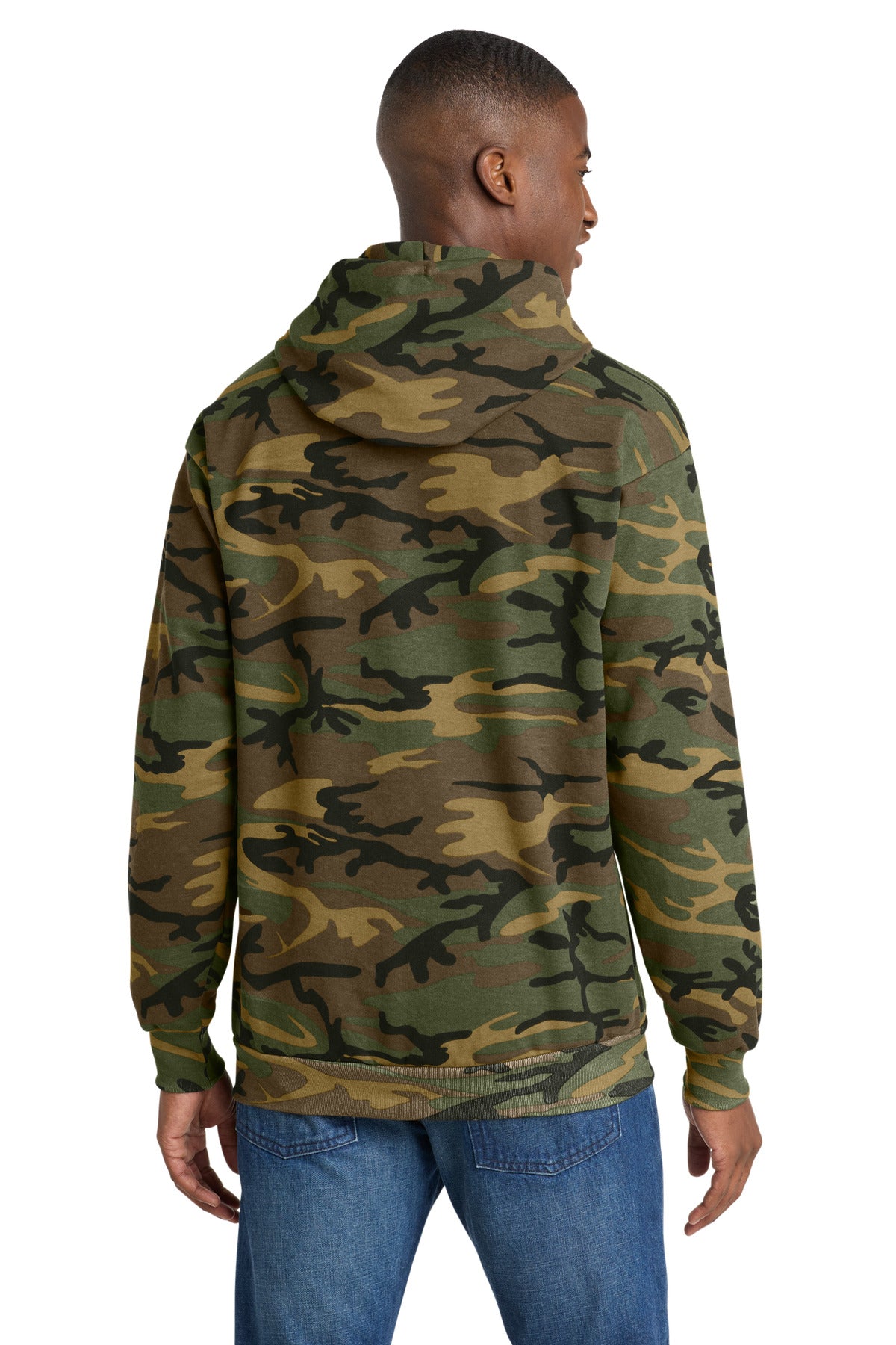 Port & Co Core Fleece Camo Pullover Hooded Sweatshirt - Military Camo