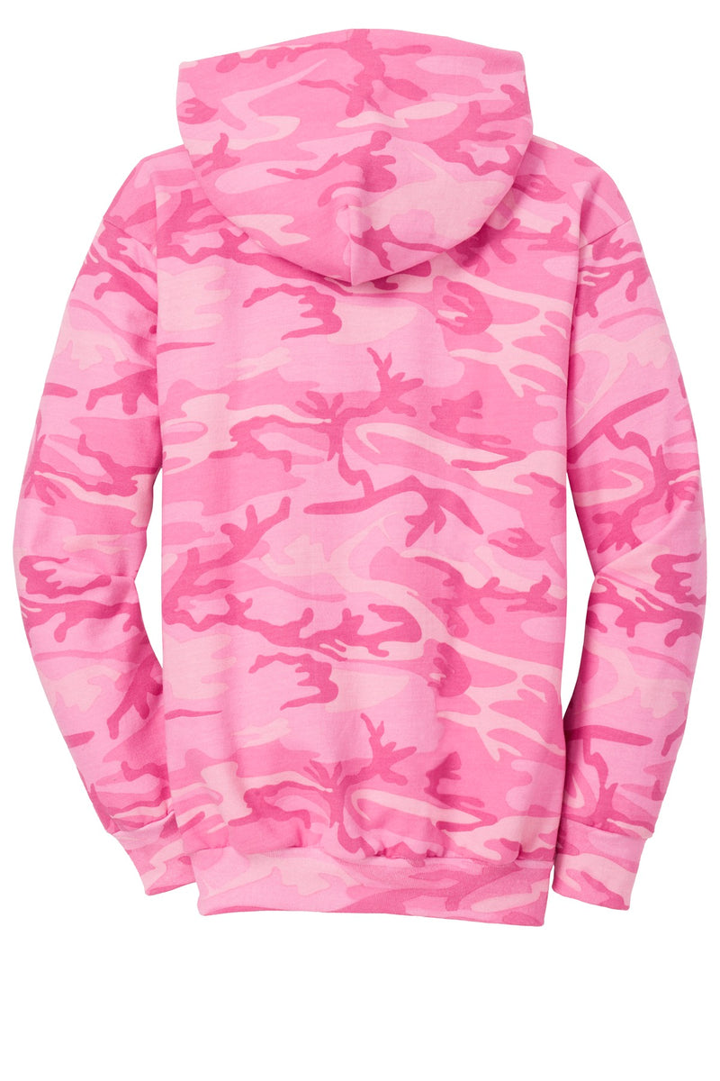 Port & Co Core Fleece Camo Pullover Hooded Sweatshirt - Pink Camo