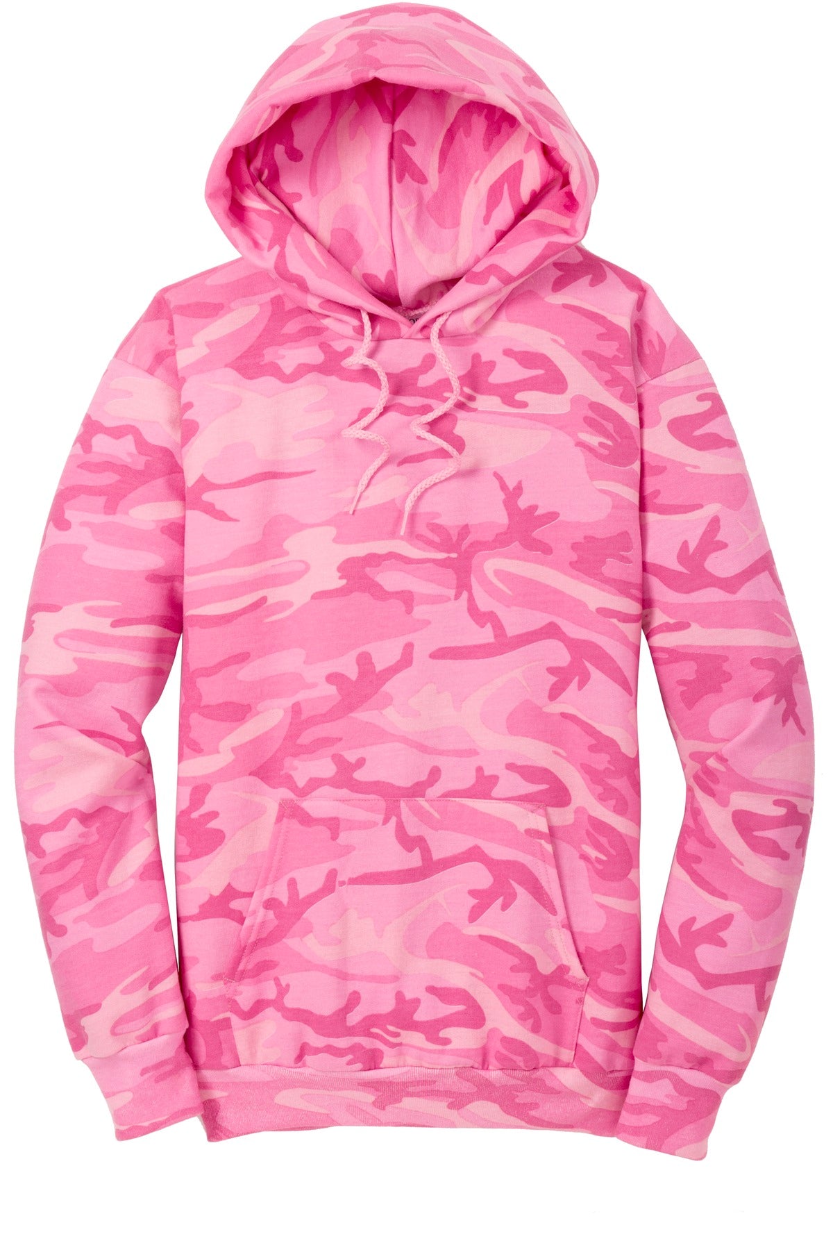 Port & Co Core Fleece Camo Pullover Hooded Sweatshirt - Pink Camo