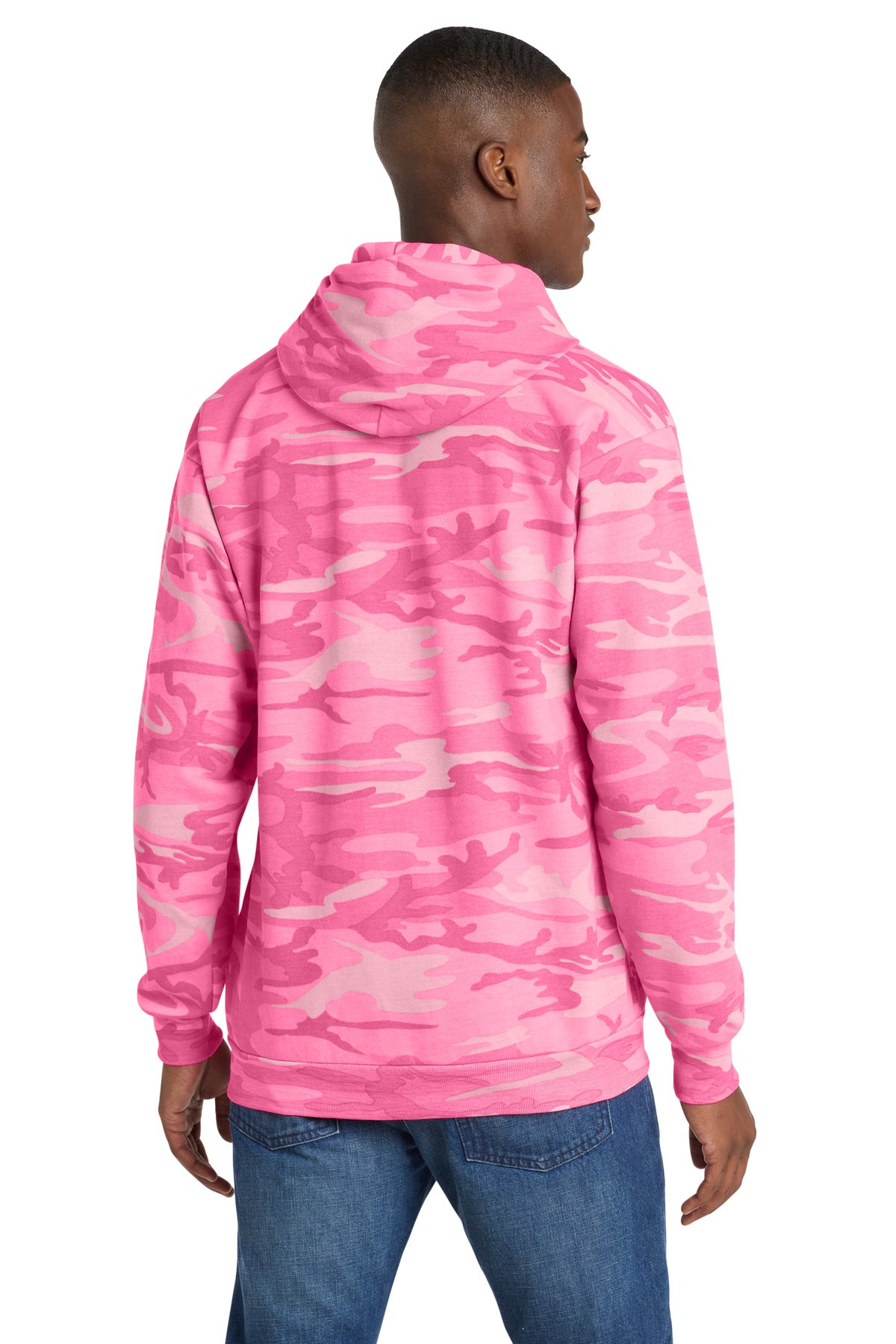 Port & Co Core Fleece Camo Pullover Hooded Sweatshirt - Pink Camo