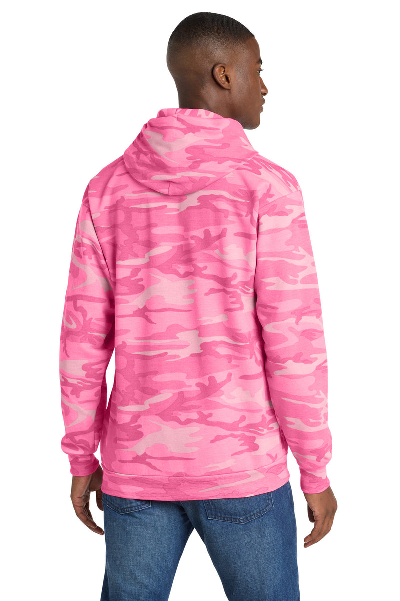 Port & Co Core Fleece Camo Pullover Hooded Sweatshirt - Pink Camo