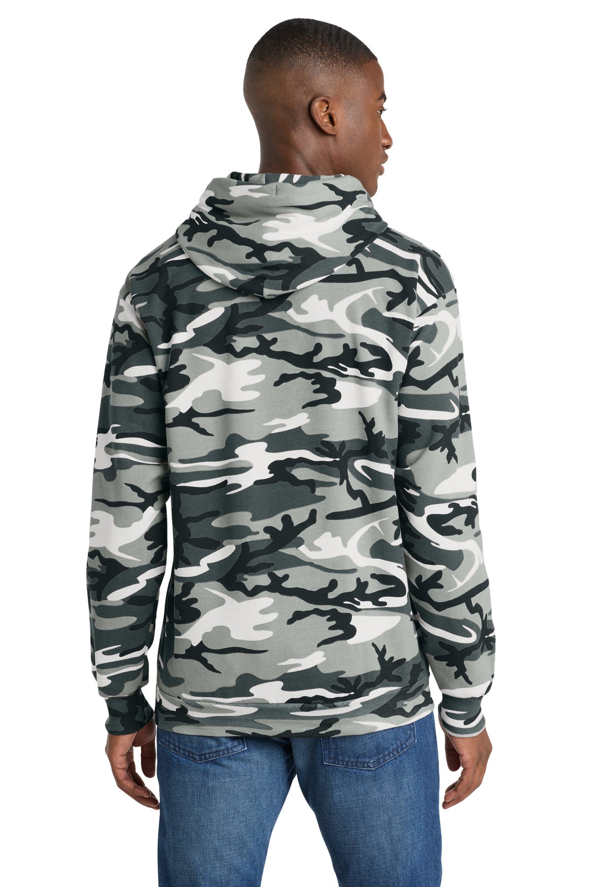 Port & Co Core Fleece Camo Pullover Hooded Sweatshirt - Winter Camo