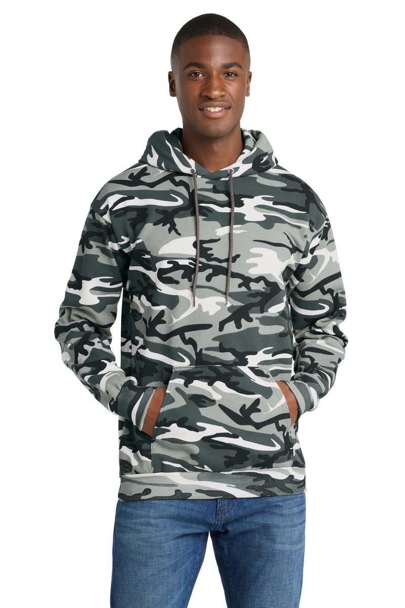 Port & Co Core Fleece Camo Pullover Hooded Sweatshirt - Winter Camo