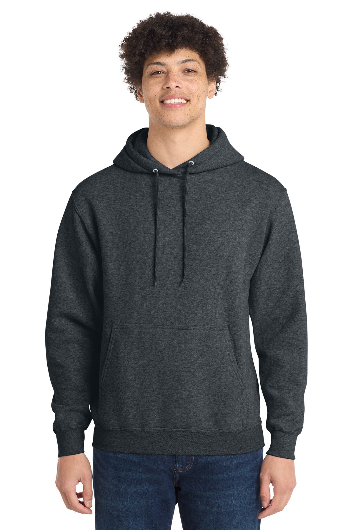 Port & Co Tall Core Fleece Pullover Hooded Sweatshirt - Dark Heather Grey