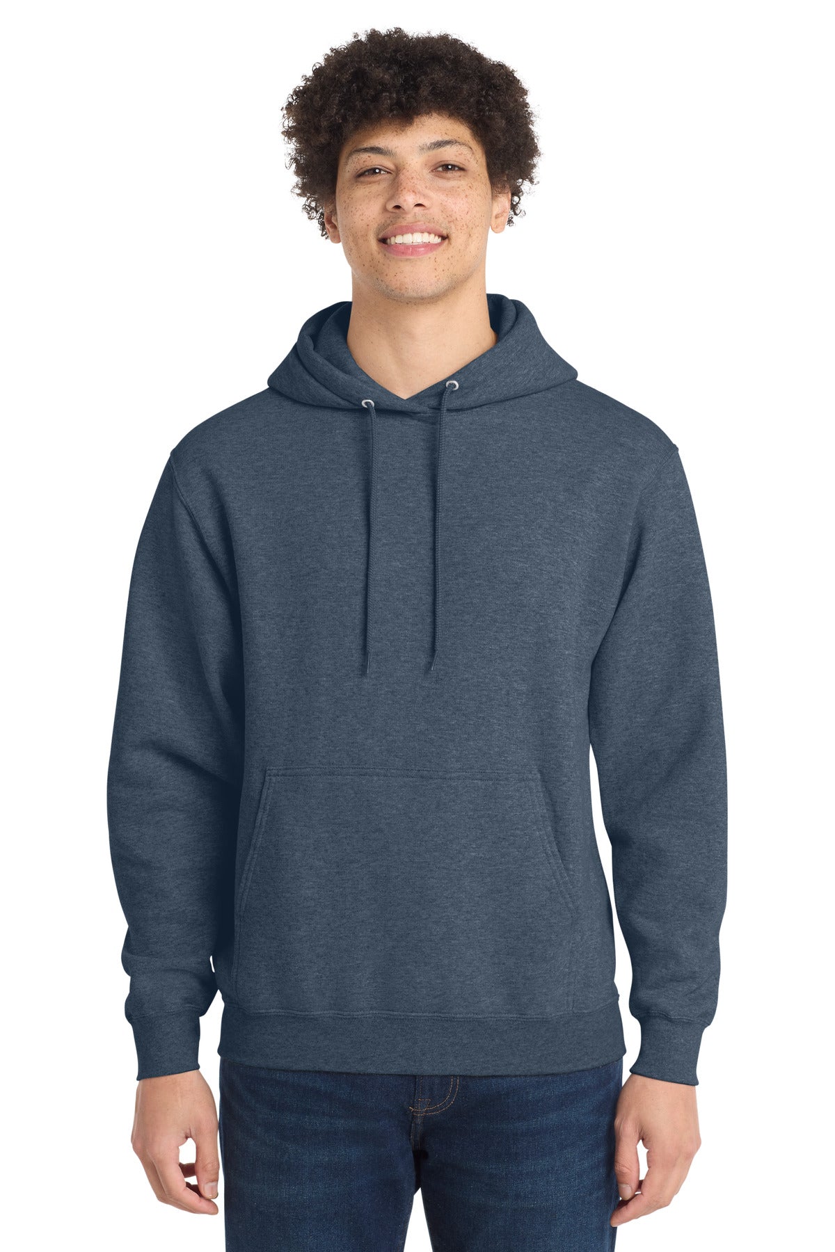 Port & Co Tall Core Fleece Pullover Hooded Sweatshirt - Heather Navy