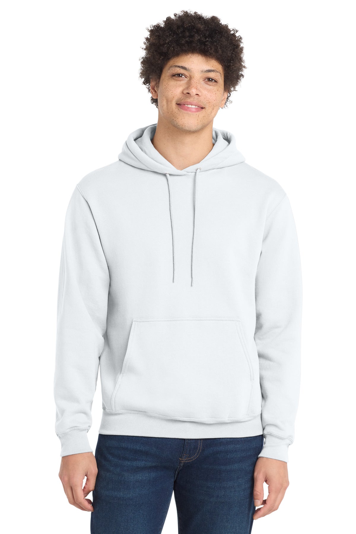 Port & Co Tall Core Fleece Pullover Hooded Sweatshirt - White