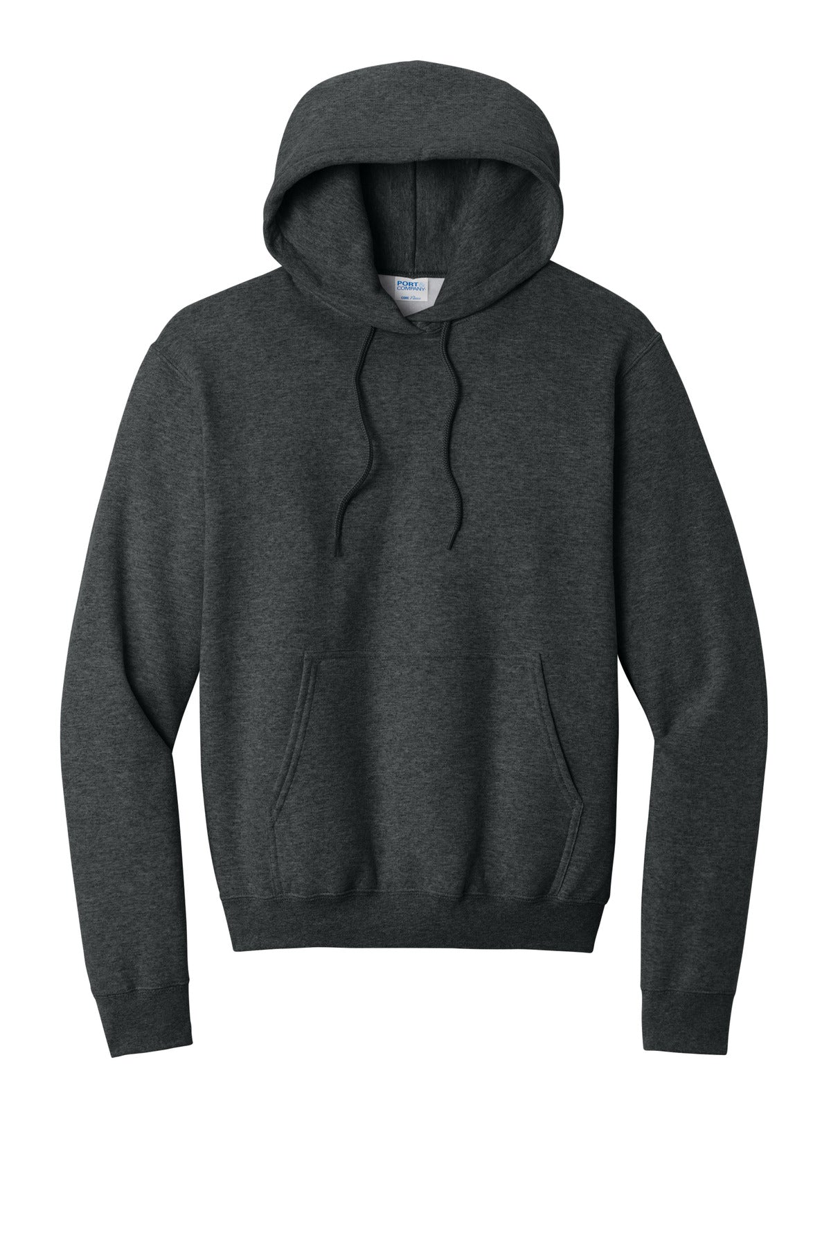 Port & Co Core Fleece Pullover Hooded Sweatshirt - Black Heather