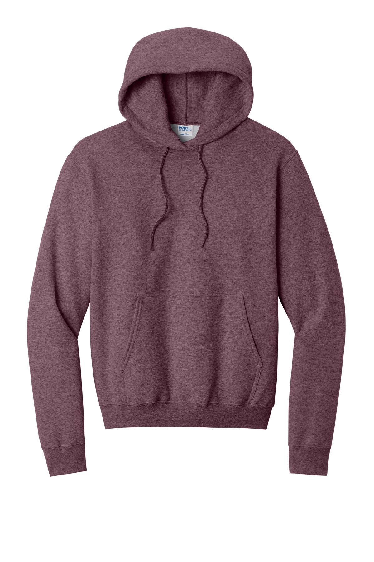 Port & Co Core Fleece Pullover Hooded Sweatshirt - Heather Athletic Maroon